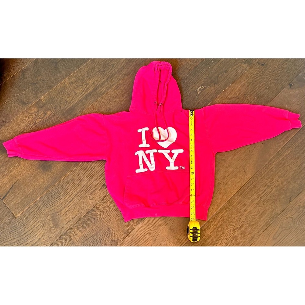 I Love New York NY Hot Pink Pullover Hoodie Sweatshirt Small - Picture 4 of 5